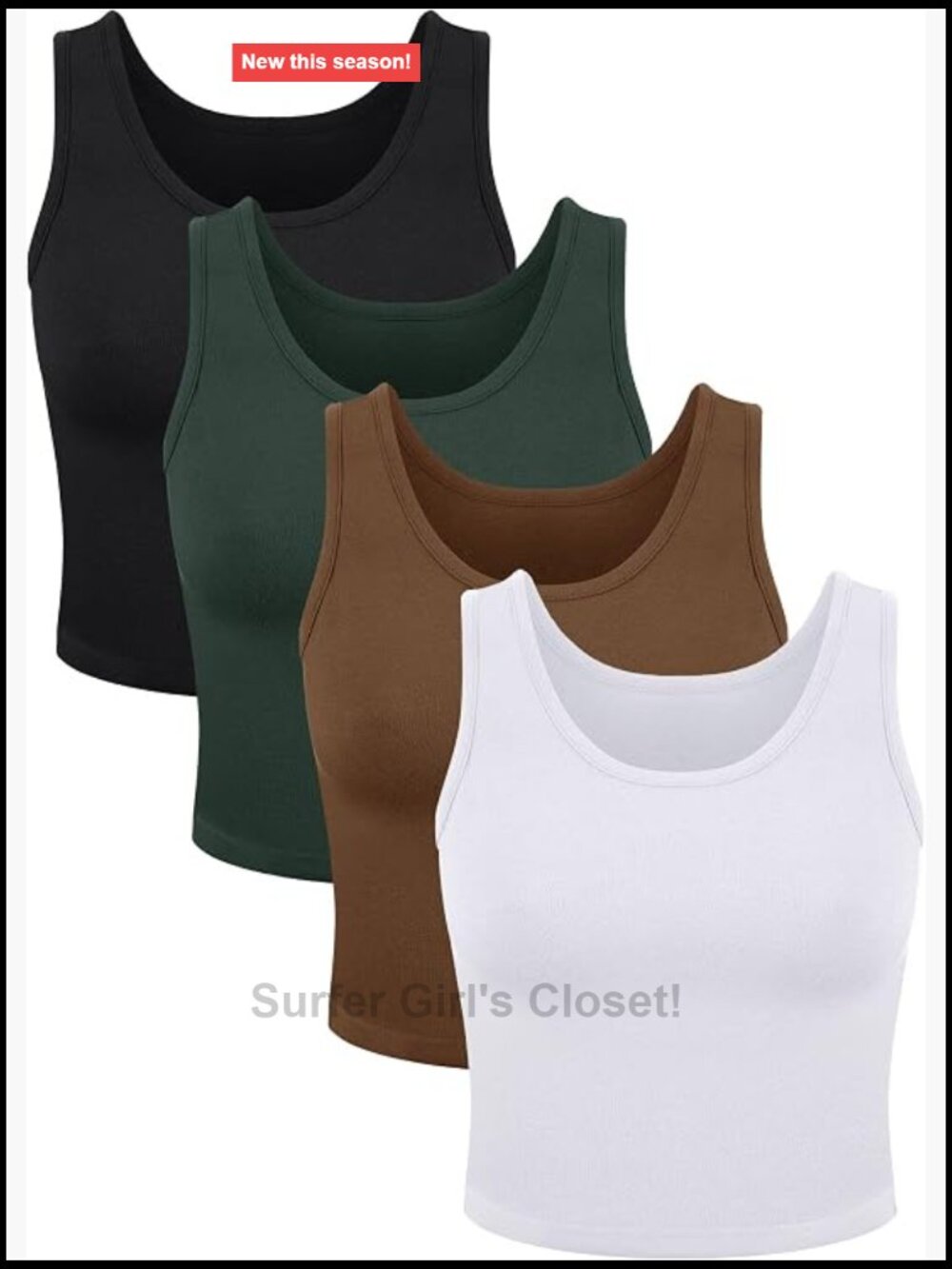 Women's Sleeveless Crop Tank Tops 4-Pack Scoop Neck Workout Athletic Yoga Pull